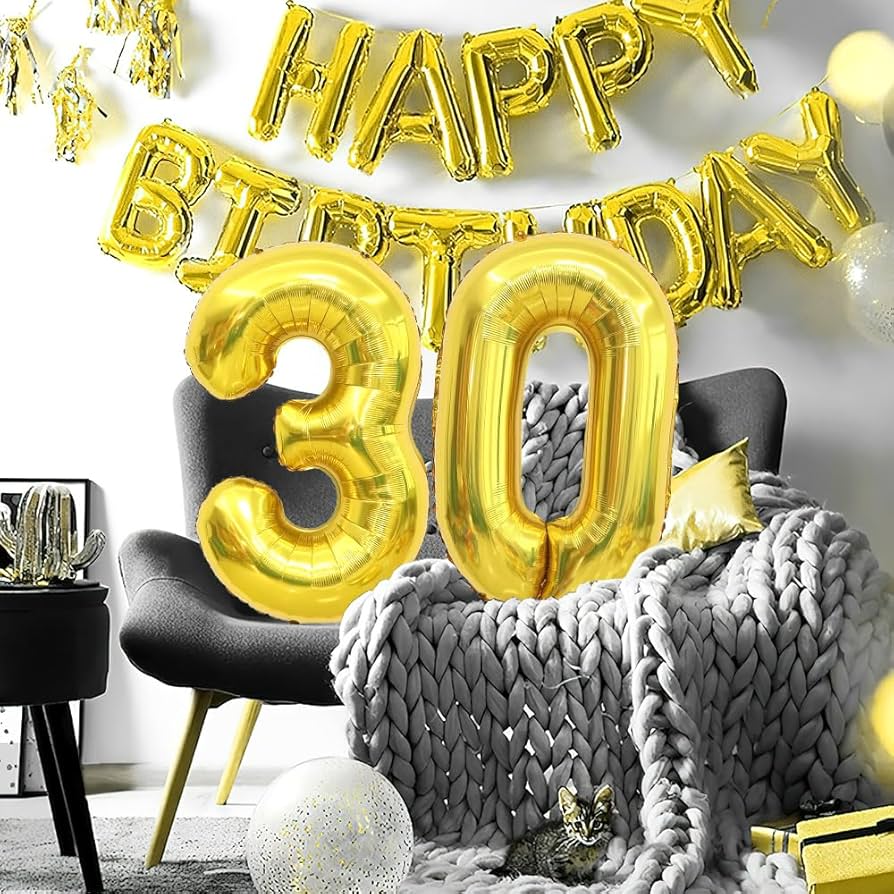 Amazon | 風船30個 数字 40インチ 30歳の誕生日バルーン